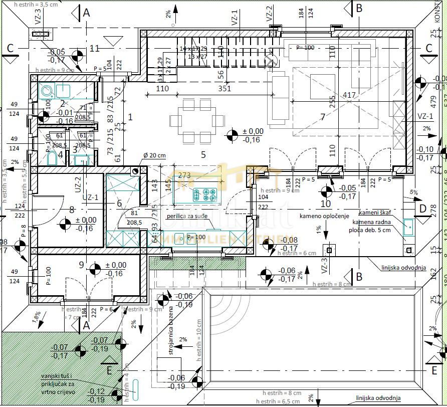 Novogradnja: hiša s 3 spalnicami in bazenom - pogled na morje